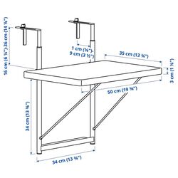 Set mobilier de gradina Ikea Torparo 2 scaune pliante 50cm (Alb/Gri) Thumb