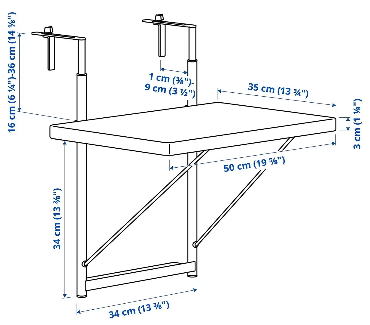 Set mobilier de gradina Ikea Torparo 2 scaune pliante 50cm (Alb/Gri) - 4