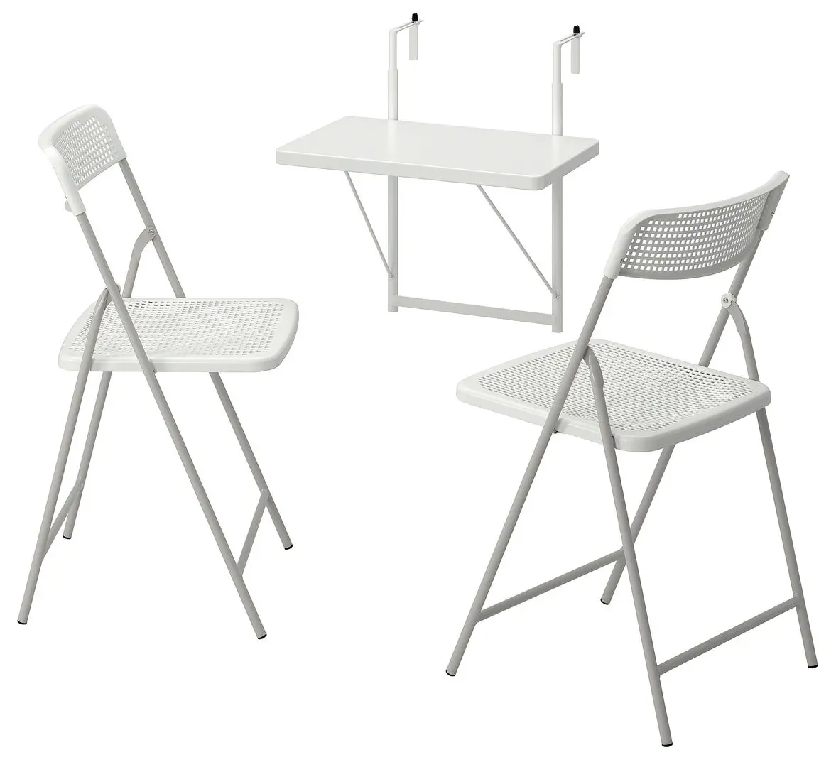 Set mobilier de gradina Ikea Torparo 2 scaune pliante 50cm (Alb/Gri)