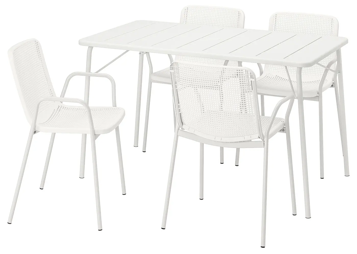 Set mobilier de gradina Ikea Torparo cu brate 130x74 (Alb)