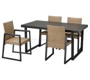 Set mobilier de gradina Ikea Varmanso 1+4 161cm (Gri inchis/Maro)