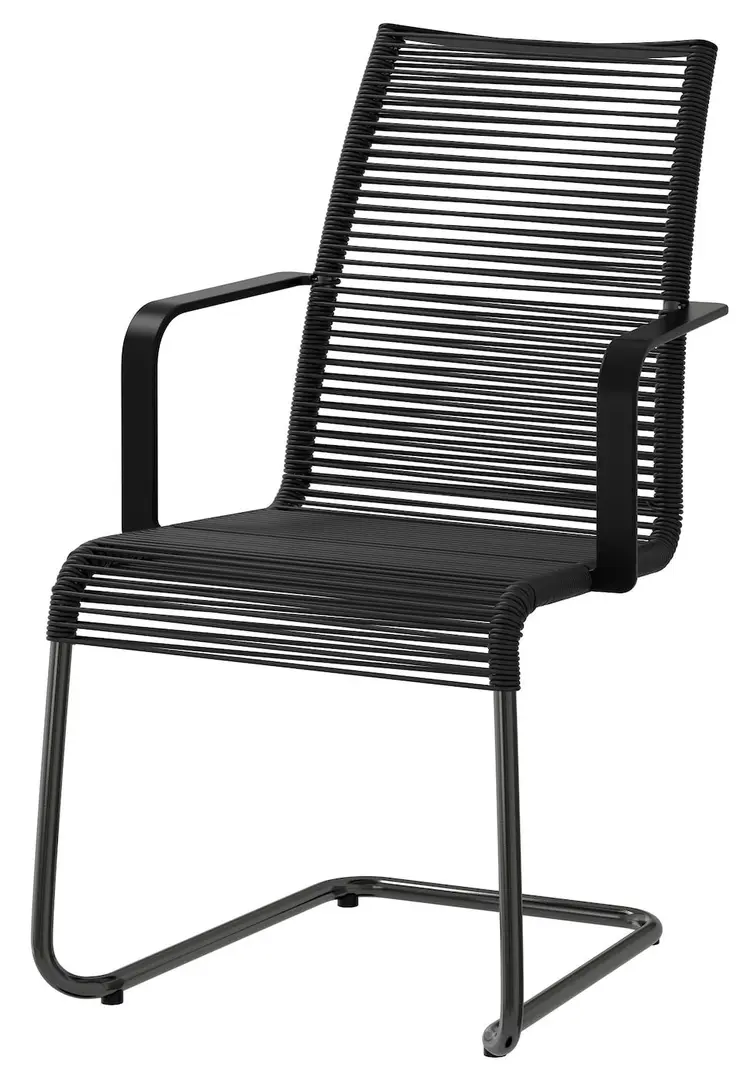 Set mobilier de gradina Ikea Vasman cu brate 135x190/74 (Maro deschis/Negru)