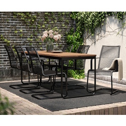 Set mobilier de gradina Ikea Vasman cu brate 135x190/74 (Maro deschis/Negru) Thumb