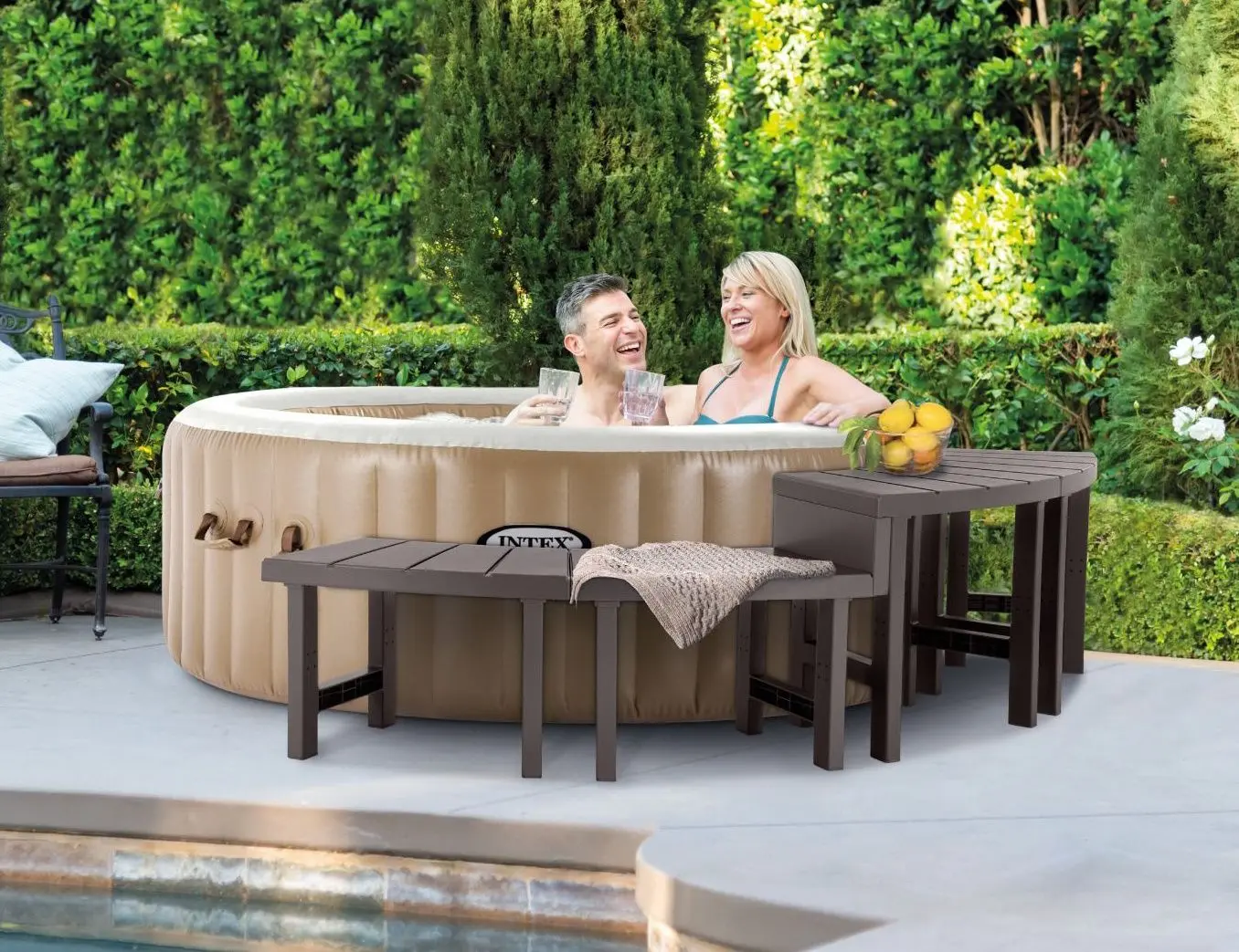 Набор табуретов для бассейна Intex PureSpa 28515 (Brown)