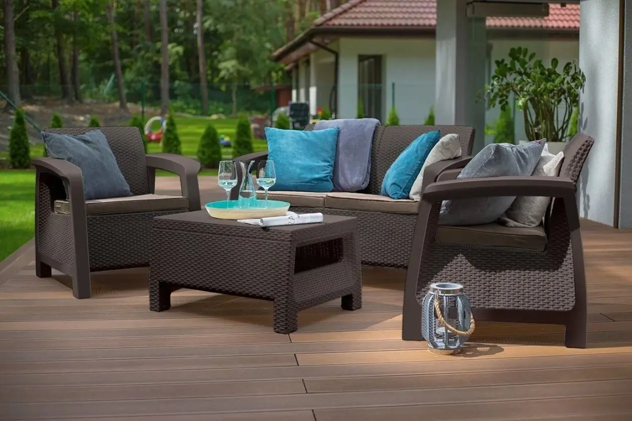 Set mobilier de grădină Keter Bahamas Set (Brown/Beige) - 2
