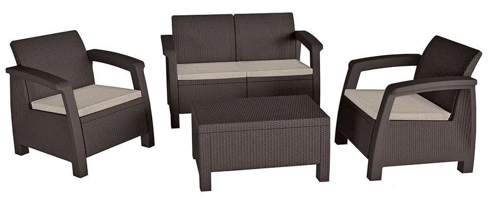 Set mobilier de grădină Keter Bahamas Set (Brown/Beige)