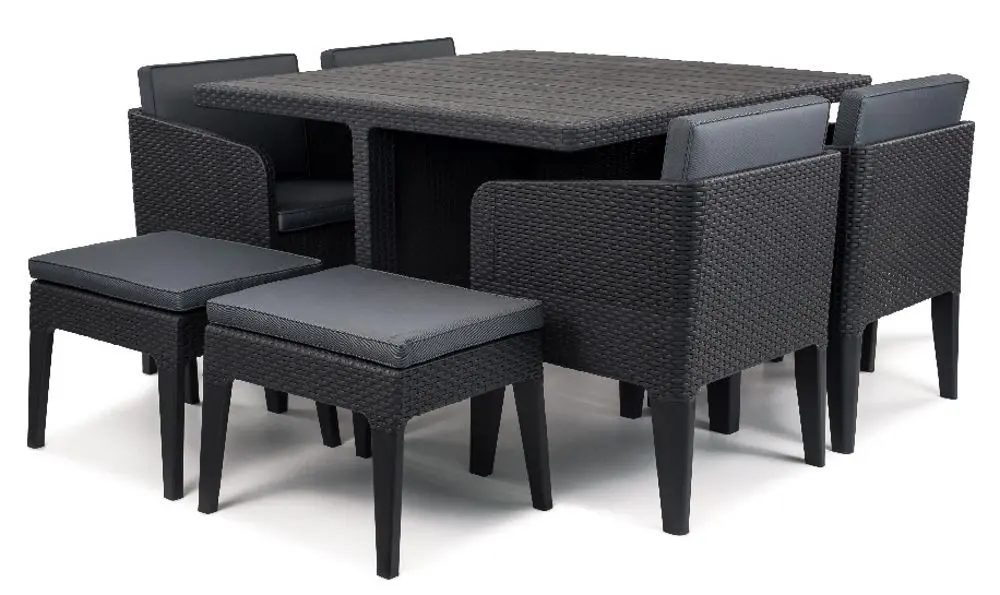 Set mobilier de gradina Keter Columbia 9 (Graphite/Gray) - 2