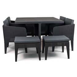 Set mobilier de gradina Keter Columbia 9 (Graphite/Gray)