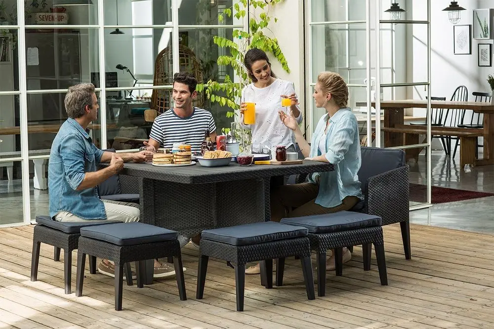 Set mobilier de gradina Keter Columbia 9pcs (Graphite/Grey) - 3