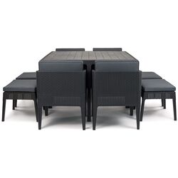 Set mobilier de gradina Keter Columbia 9pcs (Graphite/Grey)