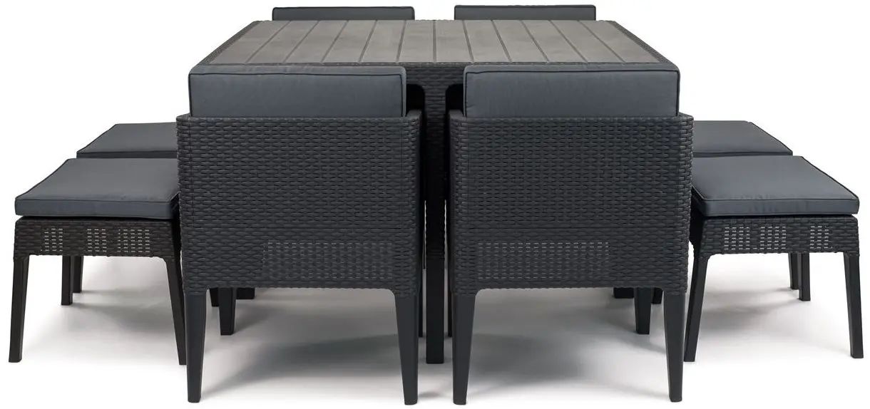 Set mobilier de gradina Keter Columbia 9pcs (Graphite/Grey)