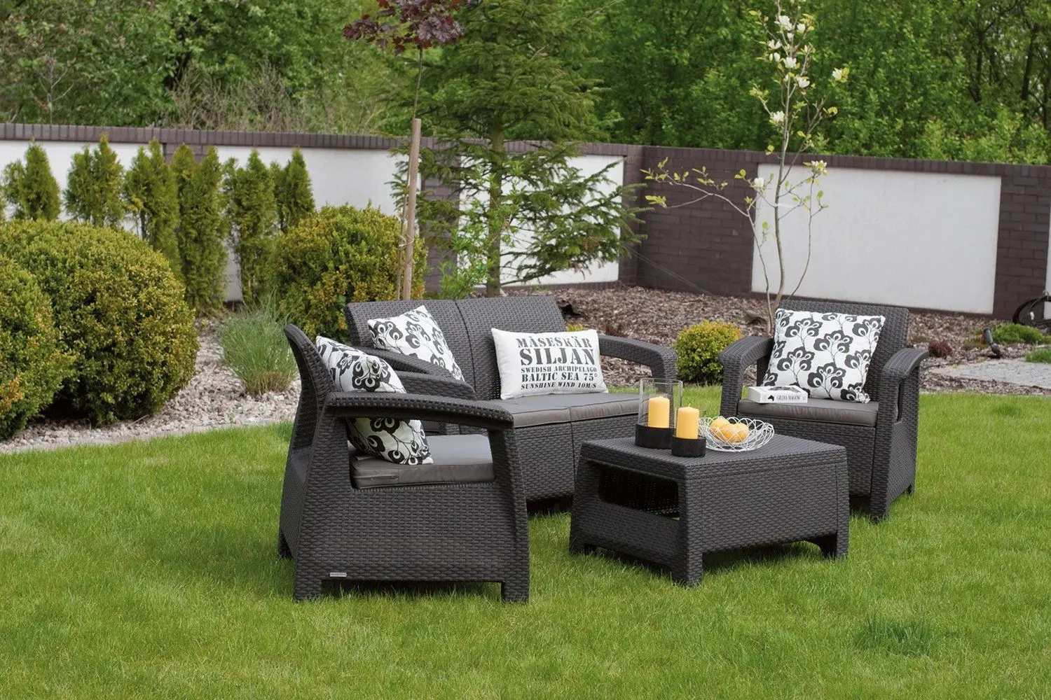 Set mobilier de grădină Keter Corfu 2324 (Graphite/Grey) - 4