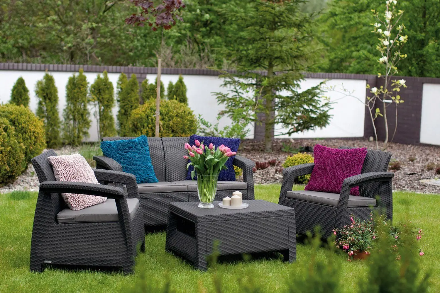 Set mobilier de grădină Keter Corfu 2324 (Graphite/Grey) - 5