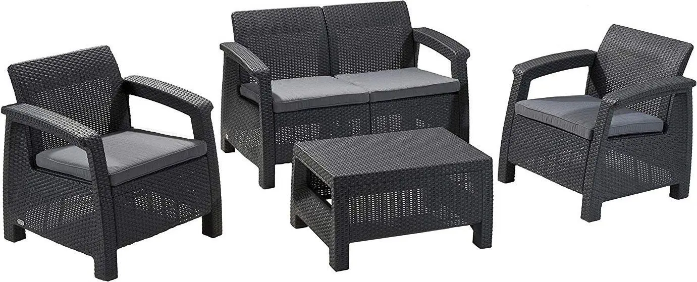 Set mobilier de grădină Keter Corfu 2324 (Graphite/Grey)
