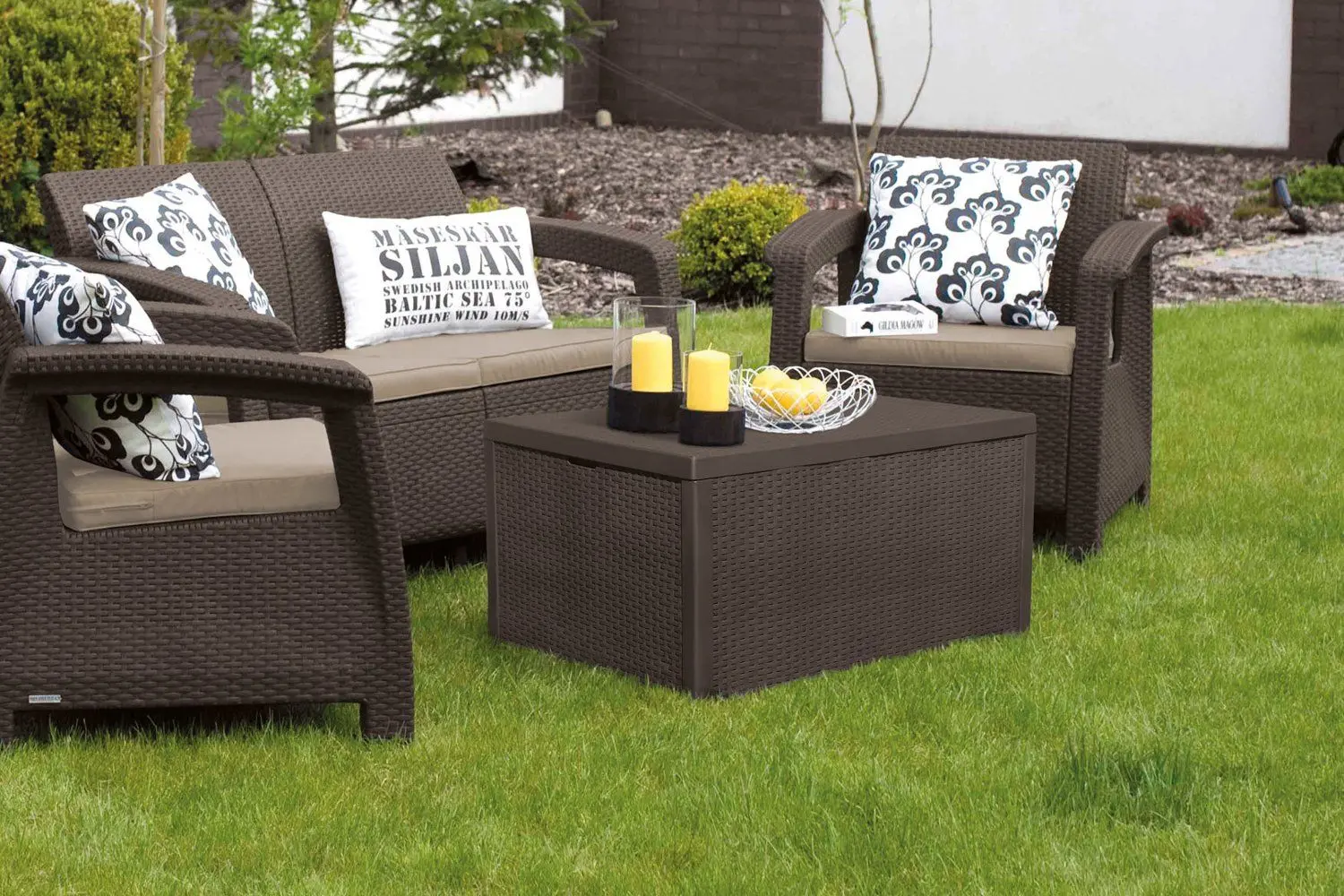 Set mobilier de grădină Keter Corfu Box 2327 (Brown/Taupe) - 4