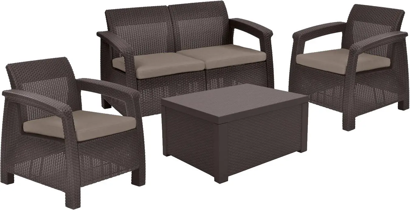 Set mobilier de grădină Keter Corfu Box 2327 (Brown/Taupe)