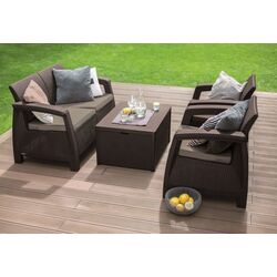 Set mobilier de gradina Keter Corfu Box (Brown/Taupe) Thumb