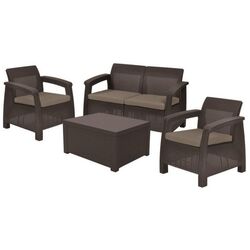 Set mobilier de gradina Keter Corfu Box (Brown/Taupe)