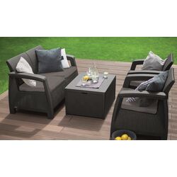 Set mobilier de gradina Keter Corfu Box (Graphite/Gray) Thumb