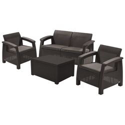 Set mobilier de gradina Keter Corfu Box (Graphite/Gray)