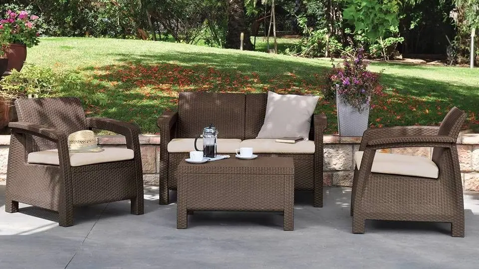 Комплект садовой мебели Keter Corfu (Brown/Warm Taupe)