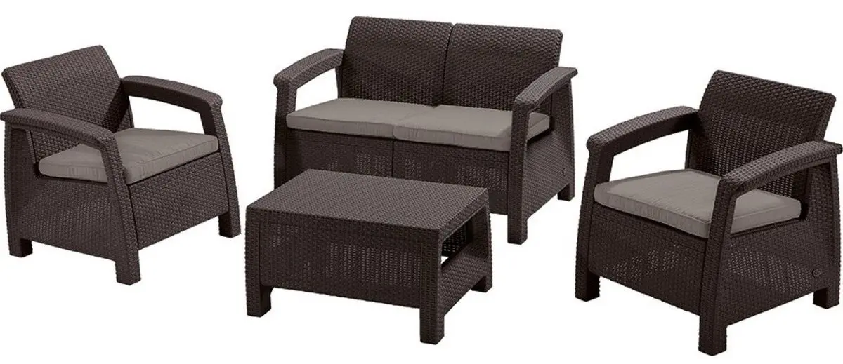 Комплект садовой мебели Keter Corfu (Brown/Warm Taupe)