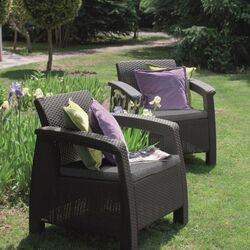 Set mobilier de gradina Keter Corfu Duo (Graphite) Thumb