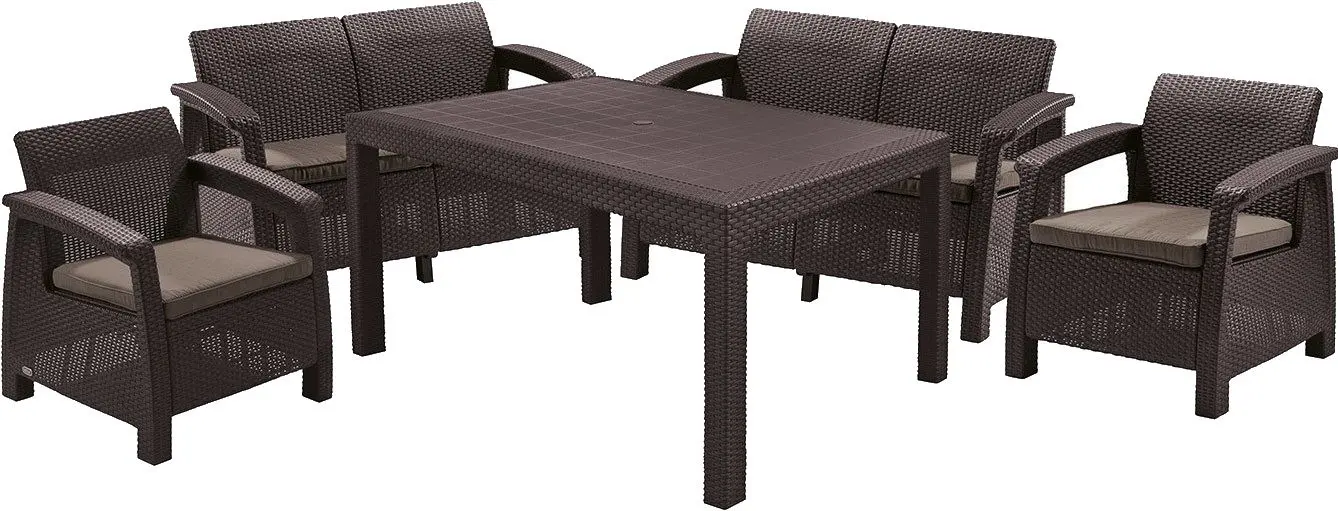 Set mobilier de grădină Keter Corfu Fiesta 2329 (Brown/Taupe)