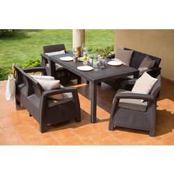 Set mobilier de grădină Keter Corfu Fiesta (Graphite) Thumb