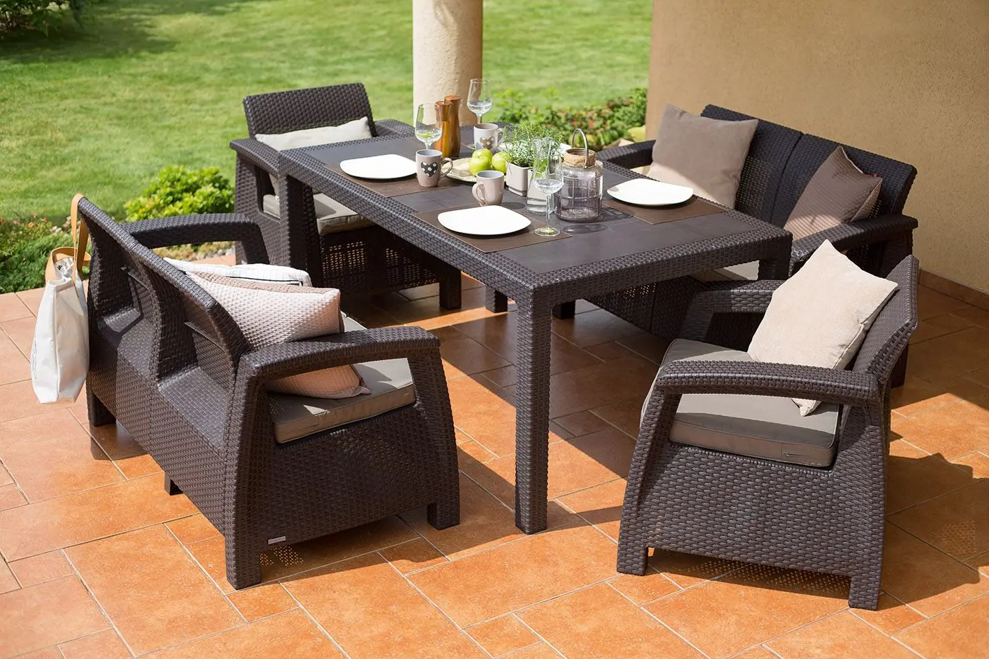Set mobilier de grădină Keter Corfu Fiesta (Graphite) - 3