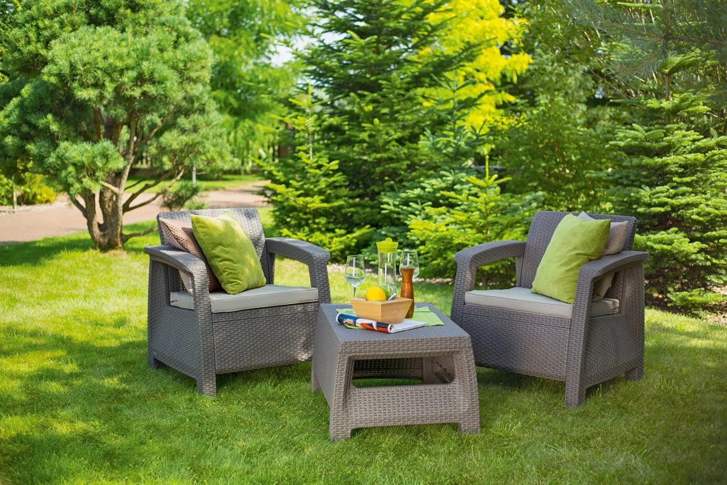 Set mobilier de grădină Keter Corfu Weekend 2322 (Cappuccino/Sand) - 2