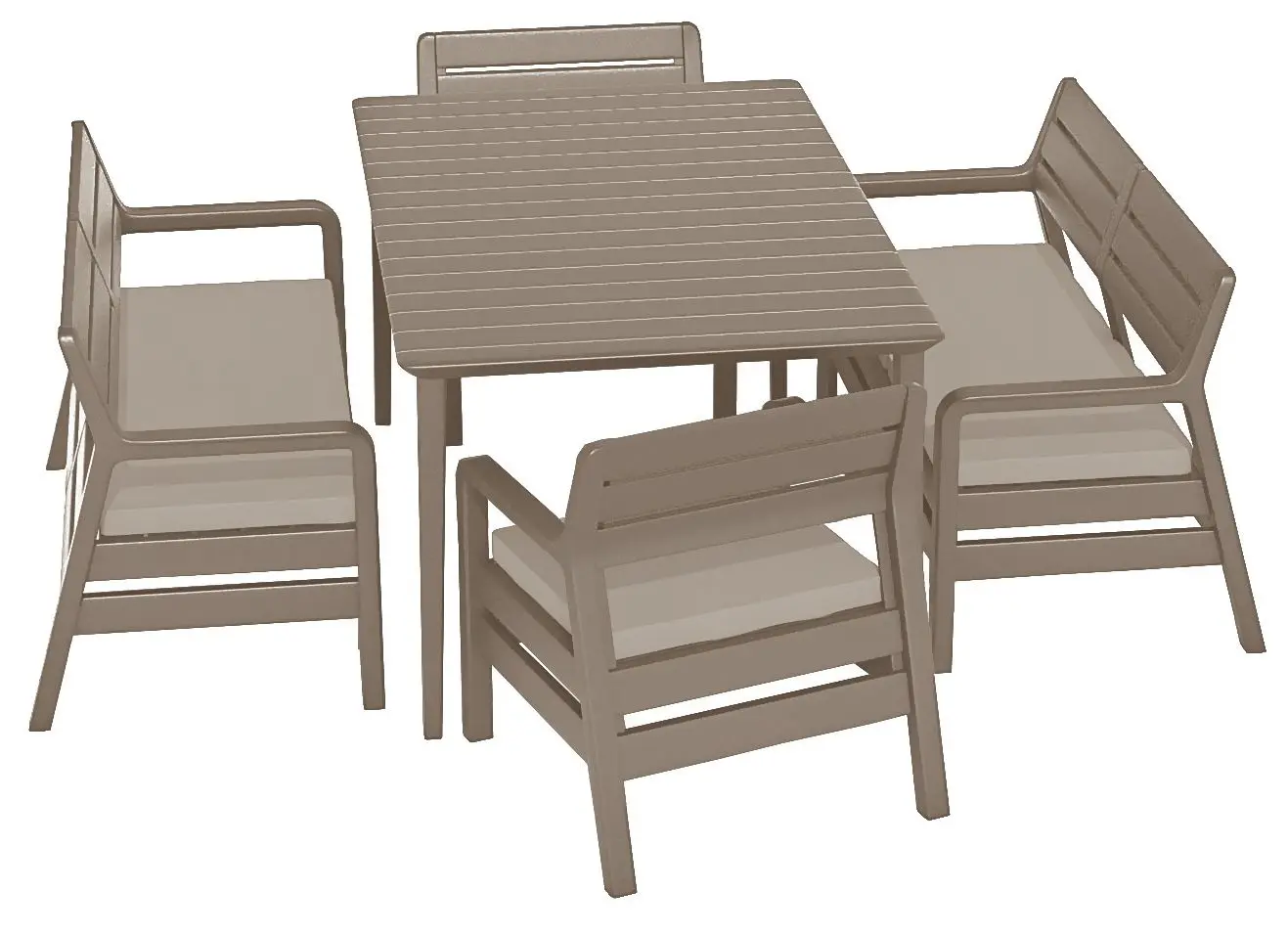 Set mobilier de gradina Keter Delano + Lima 160 (Cappuccino)