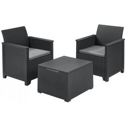 Set mobilier de gradina Keter Emma Balcony Storage (Graphite/Gray)