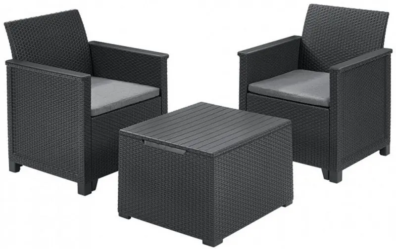 Set mobilier de gradina Keter Emma Balcony Storage (Graphite/Gray)