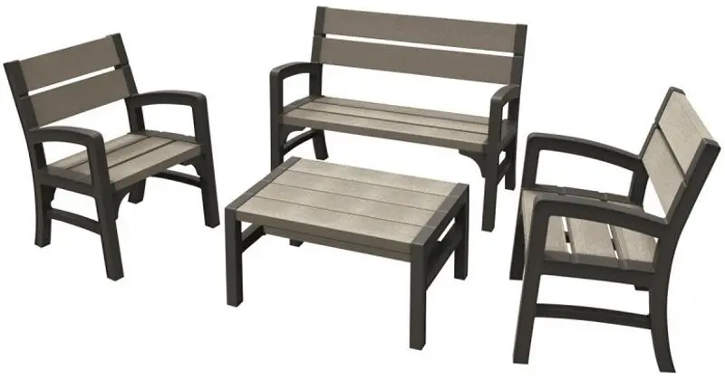 Set mobilier de gradina Keter Montero (Graphite/Gray Brown)