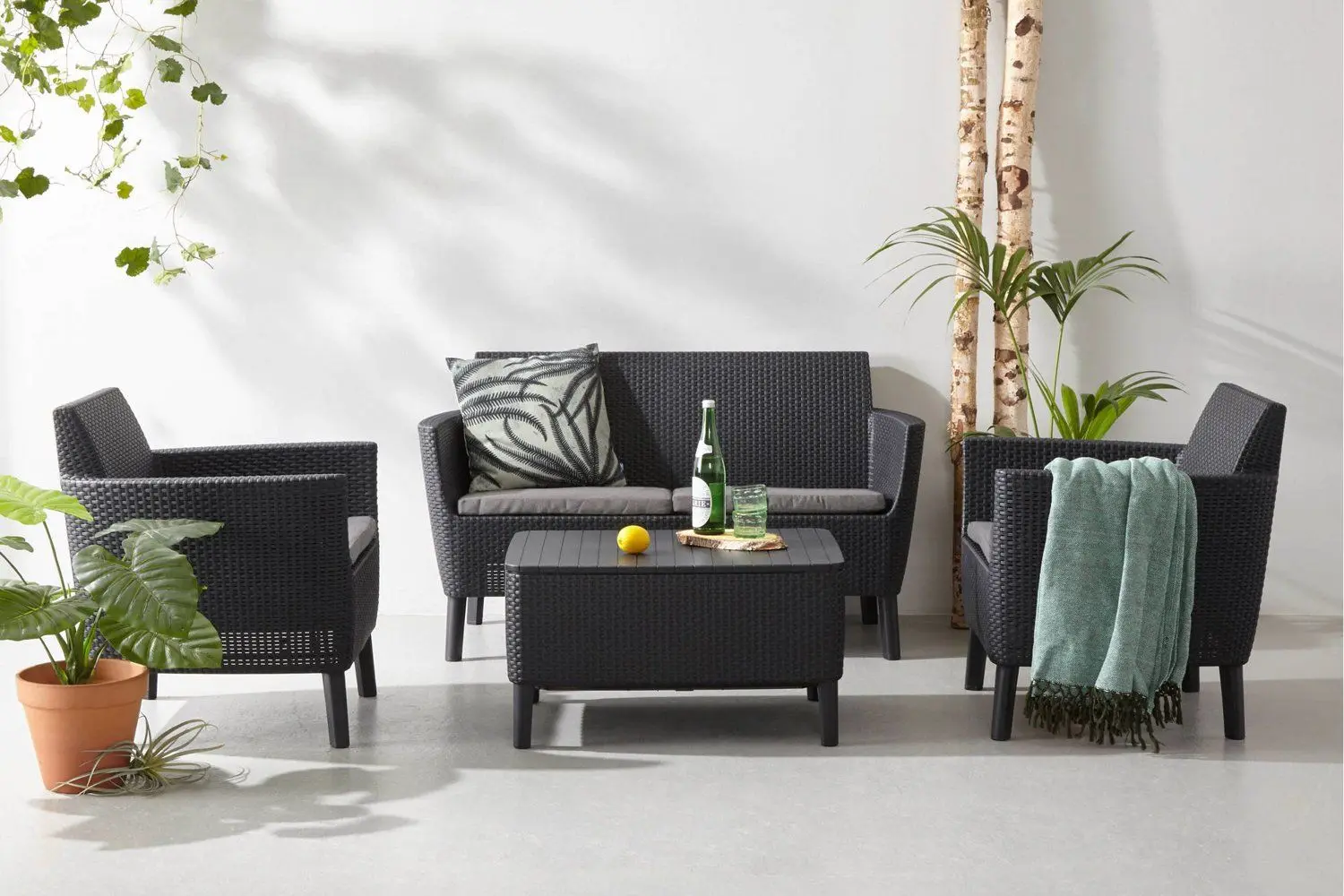 Set mobilier de grădină Keter Salemo 2 1915-0 (Graphite/Grey) - 4