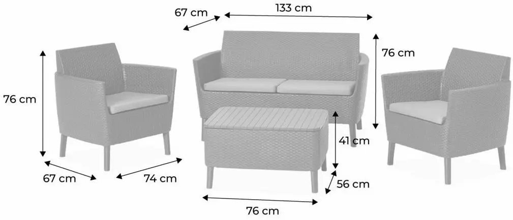 Set mobilier de gradina Keter Salemo 253220 (Graphite/Grey) - 4
