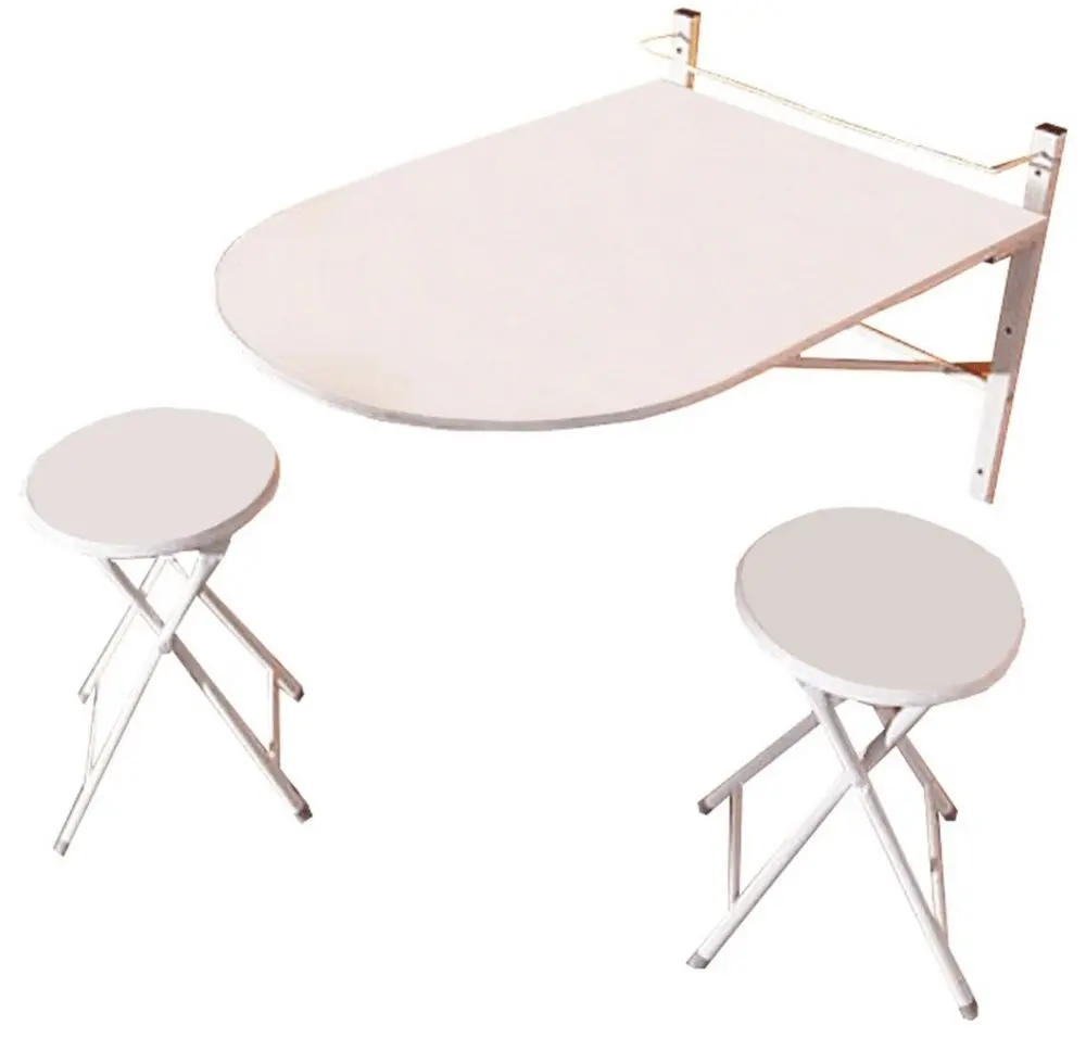Set mobilier de gradina Mobhaus Amadeo 2 scaune/masa perete (White)