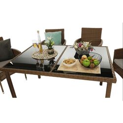 Set mobilier de gradina Mobhaus Garden 6 scaune (Honey/Cream) Thumb