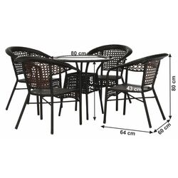 Set mobilier de gradina Mobhaus Geton masa/4 scaune (Brown) Thumb