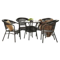 Set mobilier de gradina Mobhaus Geton masa/4 scaune (Brown) Thumb