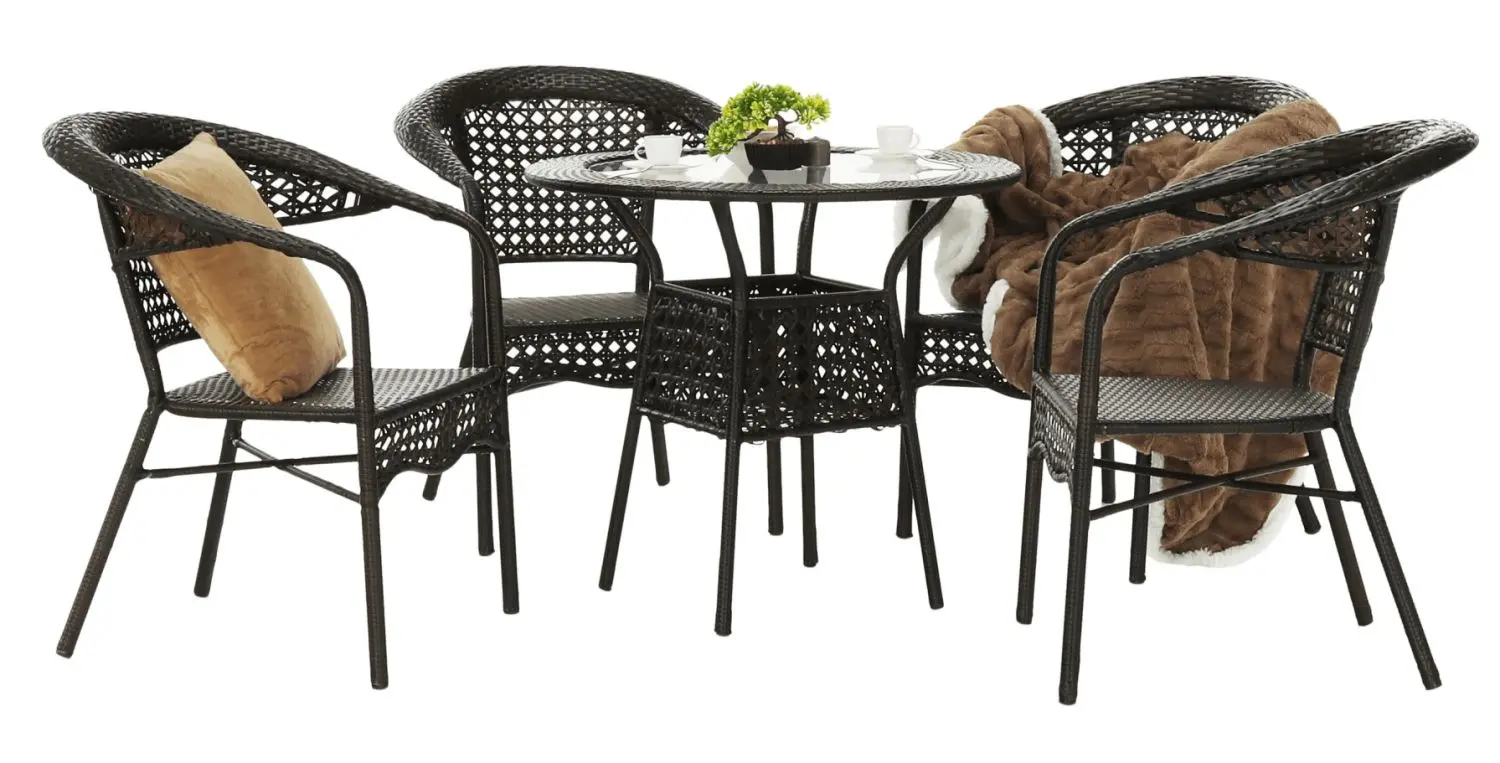 Set mobilier de gradina Mobhaus Geton masa/4 scaune (Brown) - 4