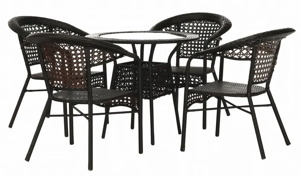 Set mobilier de gradina Mobhaus Geton masa/4 scaune (Brown)