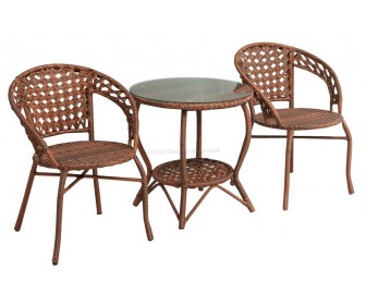 Set mobilier de gradina Mobhaus Jarub 2 scaune (Brown)