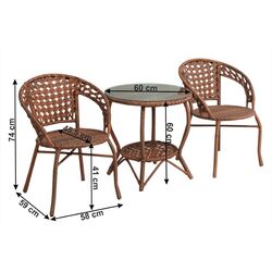 Set mobilier de gradina Mobhaus Jarub 2 scaune (Brown) Thumb