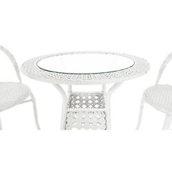 Set mobilier de gradina Mobhaus Jenar masa/2 scaune (White) Thumb