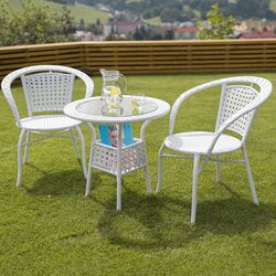 Set mobilier de gradina Mobhaus Jenar masa/2 scaune (White) Thumb