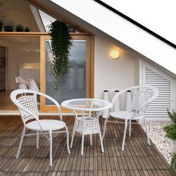 Set mobilier de gradina Mobhaus Jenar masa/2 scaune (White) Thumb