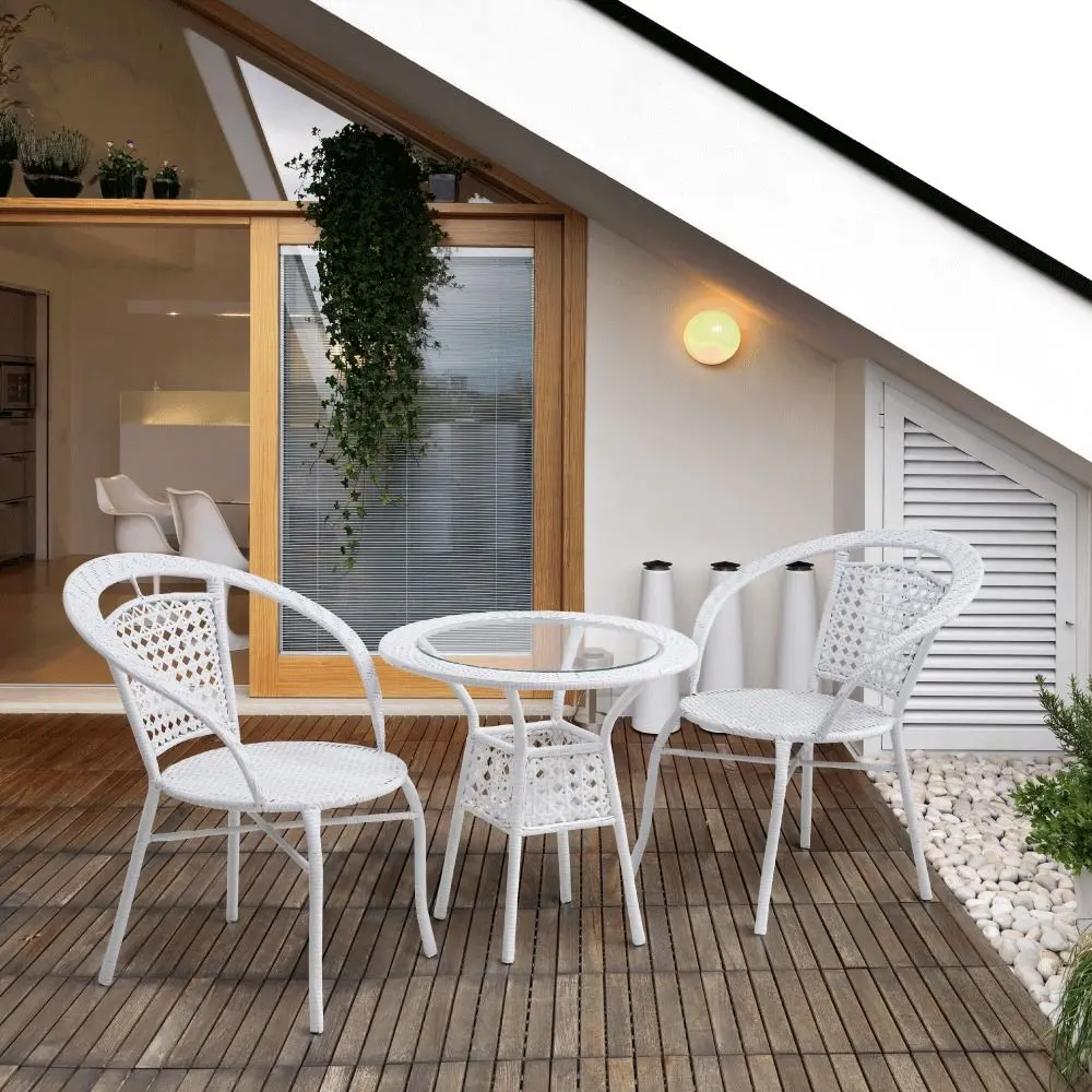 Set mobilier de gradina Mobhaus Jenar masa/2 scaune (White)