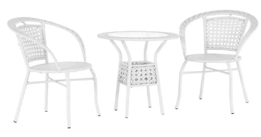 Set mobilier de gradina Mobhaus Jenar masa/2 scaune (White)